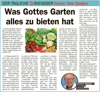 15.07.2022 tz-Ratgeber - Was Gottes Garten alles zu bieten hat