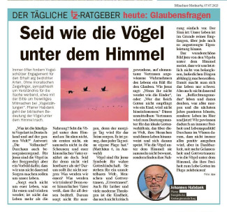 07.07.2023 - tz-Ratgeber Seid wie die Vögel unter dem Himmel