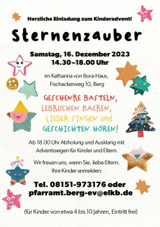 Einladung Kinderadvent 2023: "Sternenzauber"