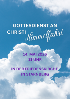 Einladungs-Plakat für den Gottesdienst an Christi Himmelfahrt