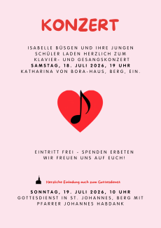 Einladung zu einem Konzert mit Isabelle Büsgen und ihren jungen Schülern