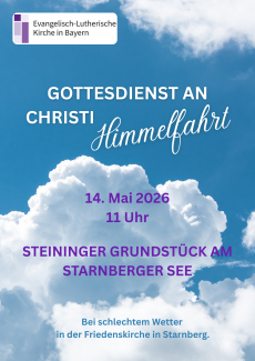 Einladungsplakat für den Gottesdienst an Christi Himmelfahrt