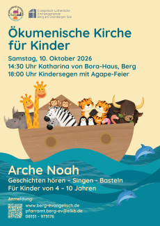 Einladungsplakat zur Ökumenischen Kirche für Kinder
