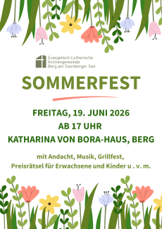 Plakat mit Einladung zum Sommerfest 2026