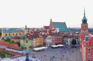 Warschauer Altstadt mit Schloss, Johanneskathedrale und Sigismundsäule 
